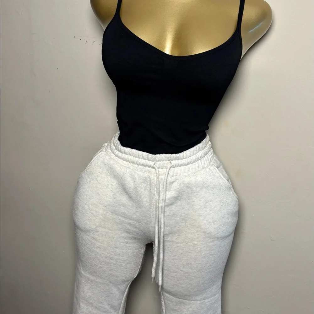 Women's White Track Pants - Picture 3 of 3